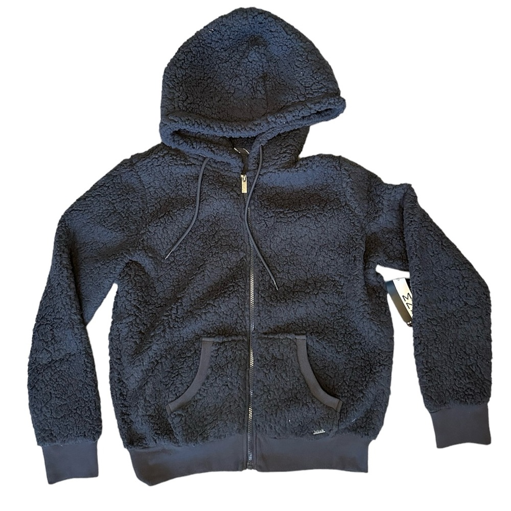 Marc New York $69 Performance Charcoal Plush Hoodie Jacket Sherpa Teddy Bear Zip - Picture 3 of 7
